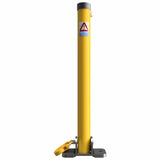 Hinged-folding-parking-post-with-integrated-locks-fb-fire-brigade-padlock-keys-secure-car-park-apartment-blocks-cities-anti-theft-heavy-duty-stainless-galvanised-powder-coated-steel-yellow-black-security-durable-vehicle-car-bollard-safety-schools-commercial-residential