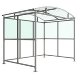 inglewood-open-fronted-modular-smoking-shelter-outdoor-area-cigarette-smoke-waterproof-weather-resistant-public-spaces-university-bars-resteraunts-free-standing-galvanised-mild-steel-heavy-duty-durable-commercial-receational-PETG-curved-roof