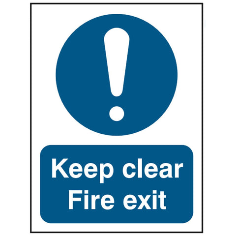 keep-clear-fire-exit-door-sign-safety-extinguisher-signage-fire-evacuation-escape-hazard-identify-locate-instruct-alarm-prevention-regulations-compliance-gear-self-adhesive-rigid-PVC-foam-high-impact-polystyrene-photoluminescent-polycarbonate