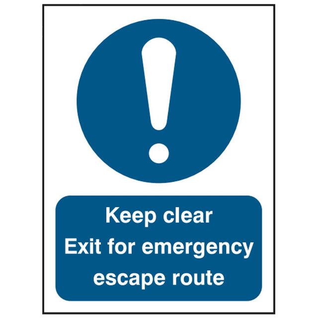 keep-clear-exit-for-emergency-escape-route-door-sign-safety-extinguisher-signage-fire-evacuation-escape-hazard-identify-locate-instruct-alarm-prevention-regulations-compliance-gear-self-adhesive-rigid-PVC-foam-high-impact-polystyrene-photoluminescent-polycarbonate