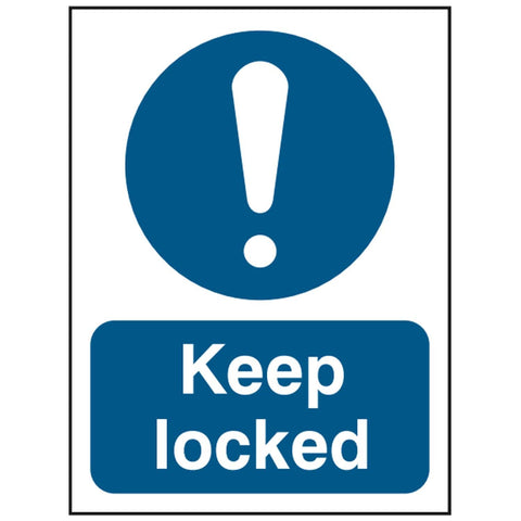 keep-locked-door-sign-safety-extinguisher-signage-fire-evacuation-escape-hazard-identify-locate-instruct-alarm-prevention-regulations-compliance-gear-self-adhesive-rigid-PVC-foam-high-impact-polystyrene-photoluminescent-polycarbonate