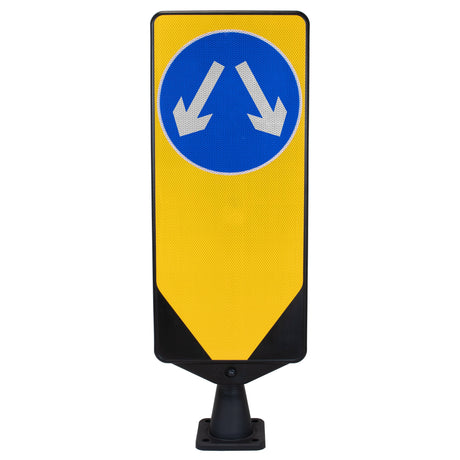Morelock Yellow Bollard Keep Left Road Safety Traffic Highway Reflective Tape Flexible Removable Surface Mounted Anti-Ram High Visibility Durable Weather-Resistant Impact-Resistant Non-Corrosive