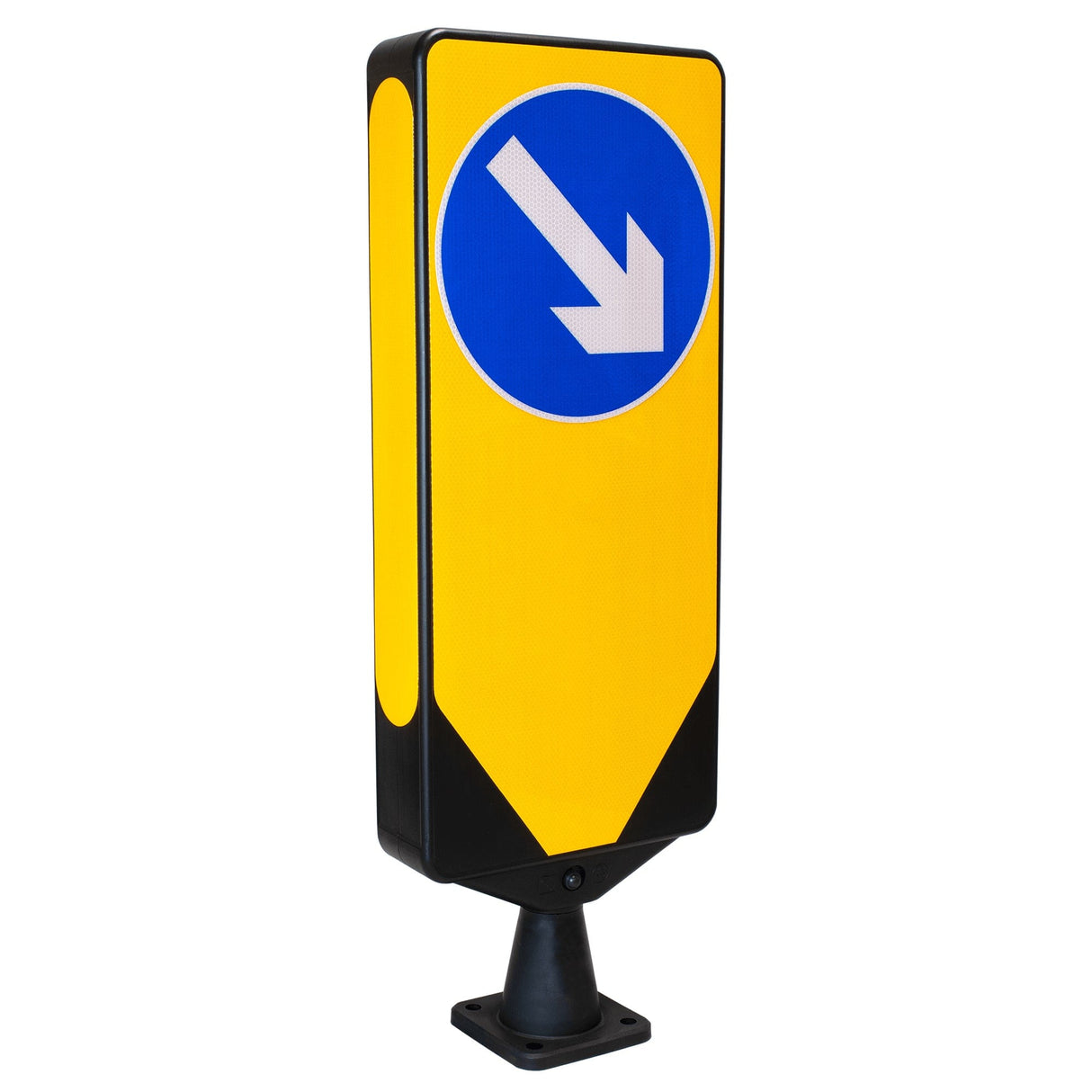 Morelock Yellow Bollard Keep Left Road Safety Traffic Highway Reflective Tape Flexible Removable Surface Mounted Anti-Ram High Visibility Durable Weather-Resistant Impact-Resistant Non-Corrosive