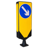 Morelock Yellow Bollard Keep Left Road Safety Traffic Highway Reflective Tape Flexible Removable Surface Mounted Anti-Ram High Visibility Durable Weather-Resistant Impact-Resistant Non-Corrosive
