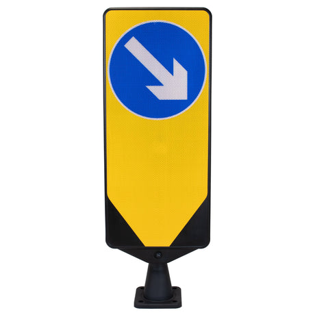 Morelock Yellow Bollard Keep Left Road Safety Traffic Highway Reflective Tape Flexible Removable Surface Mounted Anti-Ram High Visibility Durable Weather-Resistant Impact-Resistant Non-Corrosive