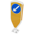 3SIXTY white-frame self-righting bollard with keep-left arrow sign