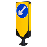 Morelock Yellow Bollard Keep Left Road Safety Traffic Highway Reflective Tape Flexible Removable Surface Mounted Anti-Ram High Visibility Durable Weather-Resistant Impact-Resistant Non-Corrosive