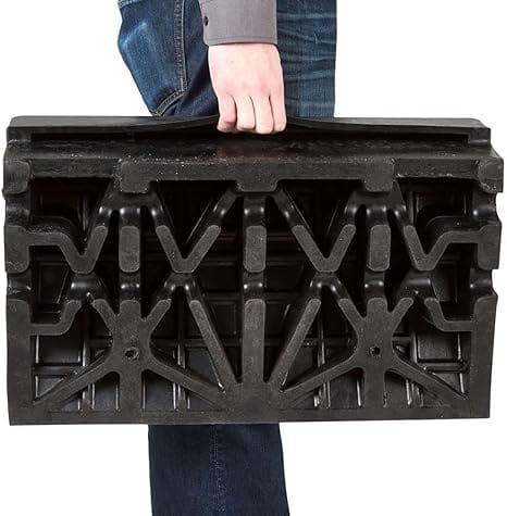 underside of 100mm 4 inch rubber kerb ramp showing heavy duty design 