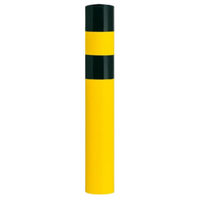 Black Bull L heavy duty steel bollard, 159mm diameter, on a bolt-down base plate