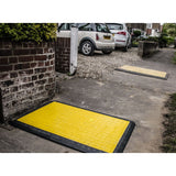 lowpro-12-8-trench-cover-modular-connecting-system-lightweight-composite-HAUC-compliant-footway-walk-board-construction-non-anti-slip-pedestrian-site-safety-rubber-edge-high-visibility-yellow-heavy-duty-weather-resistant-polyethylene-utility-works-roadworks