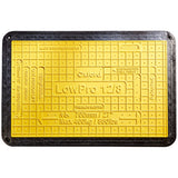 lowpro-12-8-trench-cover-modular-connecting-system-lightweight-composite-HAUC-compliant-footway-walk-board-construction-non-anti-slip-pedestrian-site-safety-rubber-edge-high-visibility-yellow-heavy-duty-weather-resistant-polyethylene-utility-works-roadworks