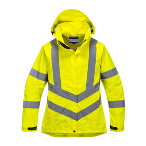 Portwest LW70 Class 3 Waterproof Hi-Vis Women's Breathable Rain Jacket