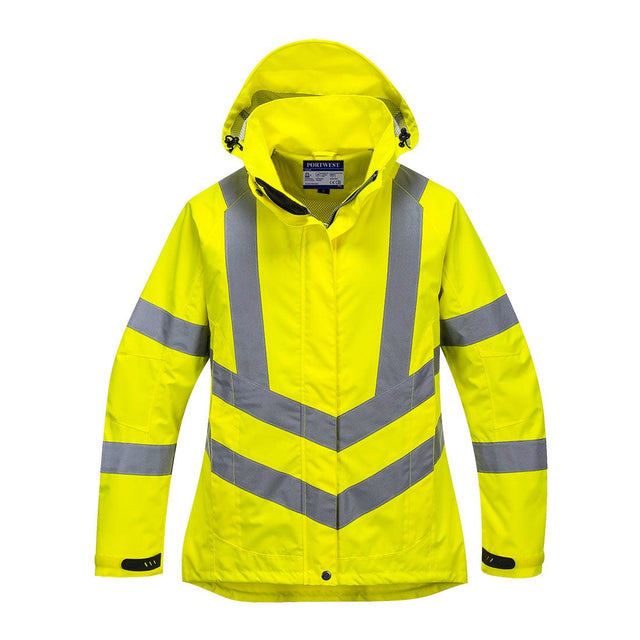 Portwest LW70 Class 3 Waterproof Hi-Vis Women's Breathable Rain Jacket
