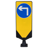 Morelock Yellow Bollard Keep Left Road Safety Traffic Highway Reflective Tape Flexible Removable Surface Mounted Anti-Ram High Visibility Durable Weather-Resistant Impact-Resistant Non-Corrosive