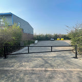 manual-swing-gate-single-leaf-car-parks-vehicle-restriction-access-control-security-custom-colour-widths-surface-mount-root-fixed-enforcement-shopping-malls-schools-retail-parks-industrial-galvanised-steel-powder-coated-durable-parking