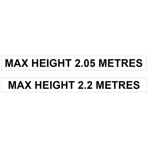 MAX-HEIGHT-2.05-2.2-metres-foamex-sign-for-height-restrictors-restriction-overhead-low-clearance-vehicle-gates-access-control-toll-booths-car-parks-enforcement-HGV-warning-industrial-commercial-sites-warehouses-theme-parks-residential-shopping-centres-stadium-parking