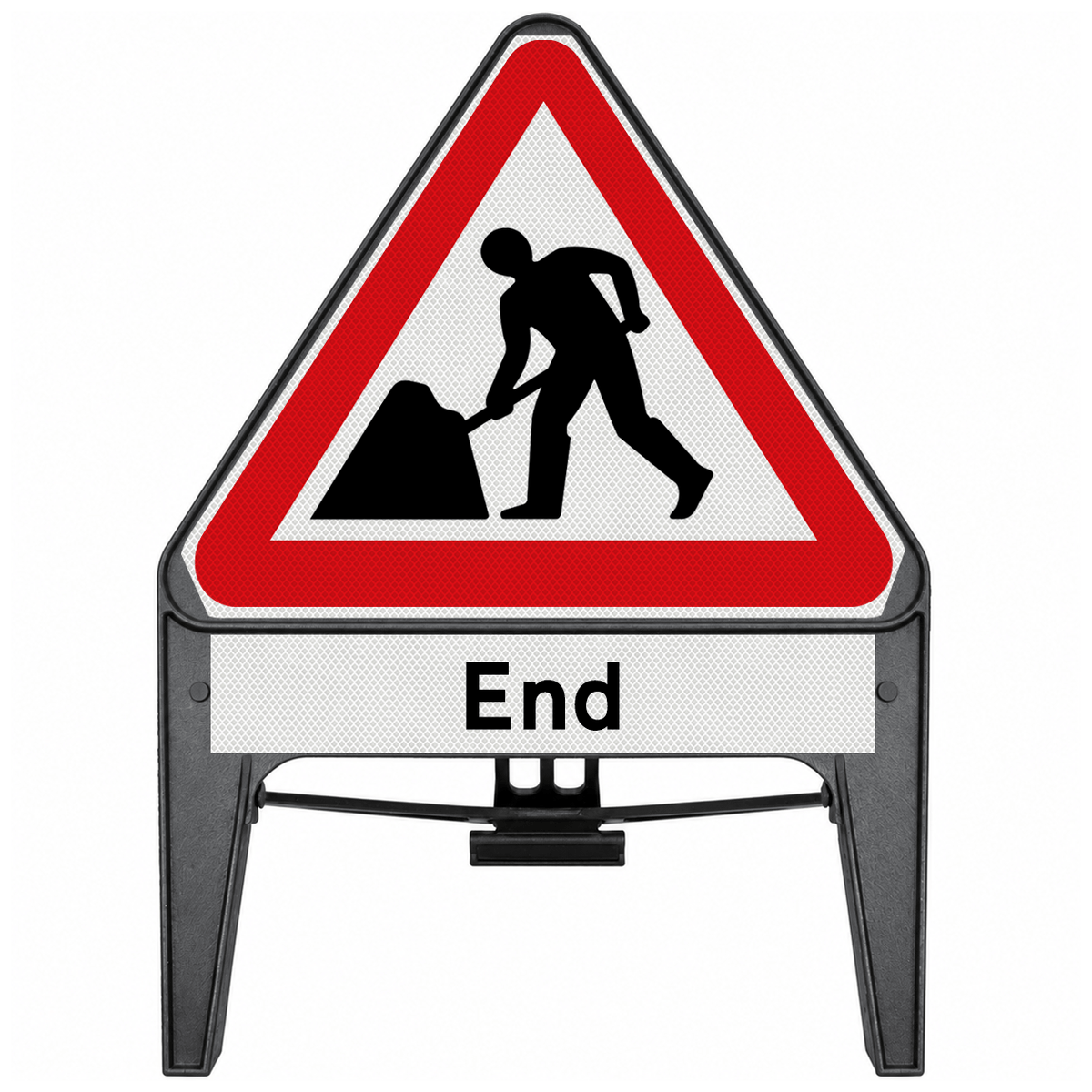 Men At Work with End Supplementary Plate 750mm Q-Sign 7001