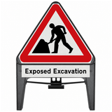 Men At Work with Exposed Excavation Supplementary Plate 750mm Q-Sign