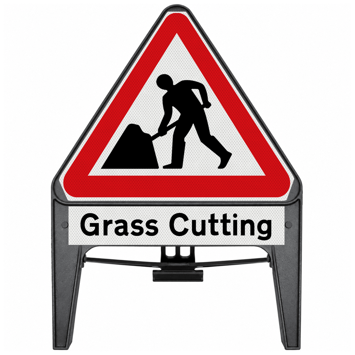 Men At Work with Grass Cutting Supplementary Plate 750mm Q-Sign 7001
