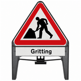 Men At Work with Gritting Supplementary Plate 750mm Q-Sign 7001