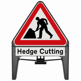 Men At Work with Hedge Cutting Supplementary Plate 750mm Q-Sign 7001