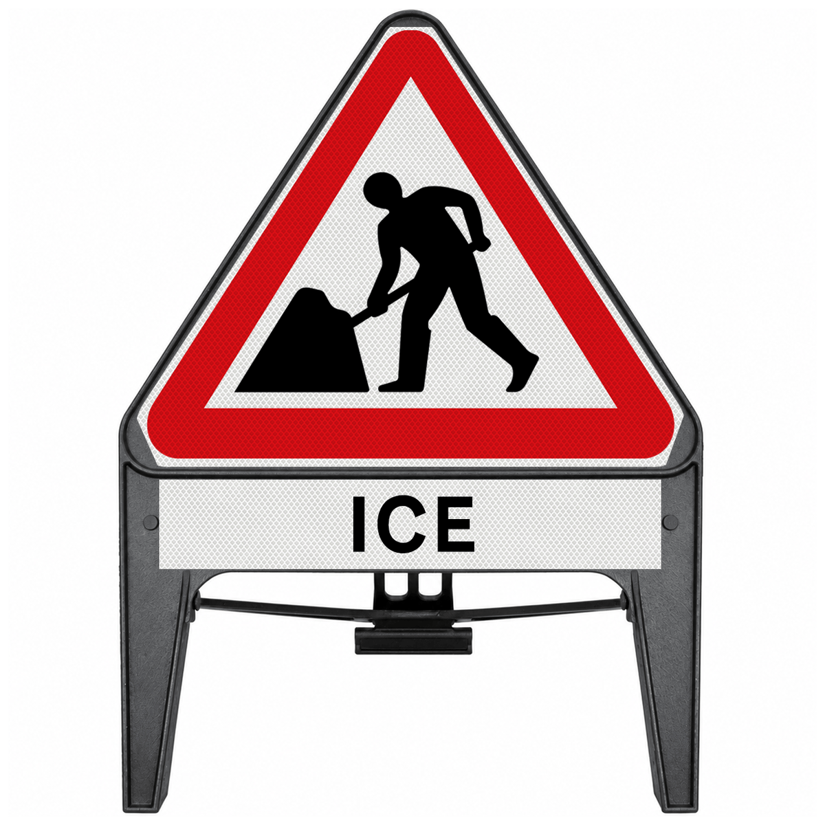 Men At Work with Ice Supplementary Plate 750mm Q-Sign 7001