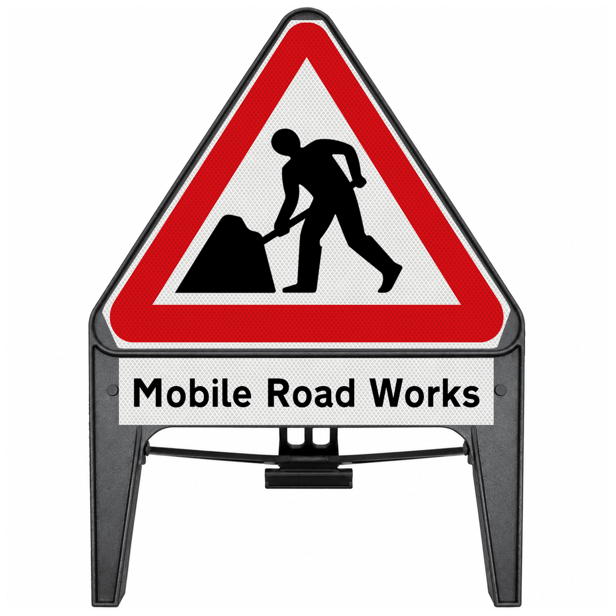 Men At Work with Mobile Road Works Supplementary Plate 750mm Q-Sign 7001