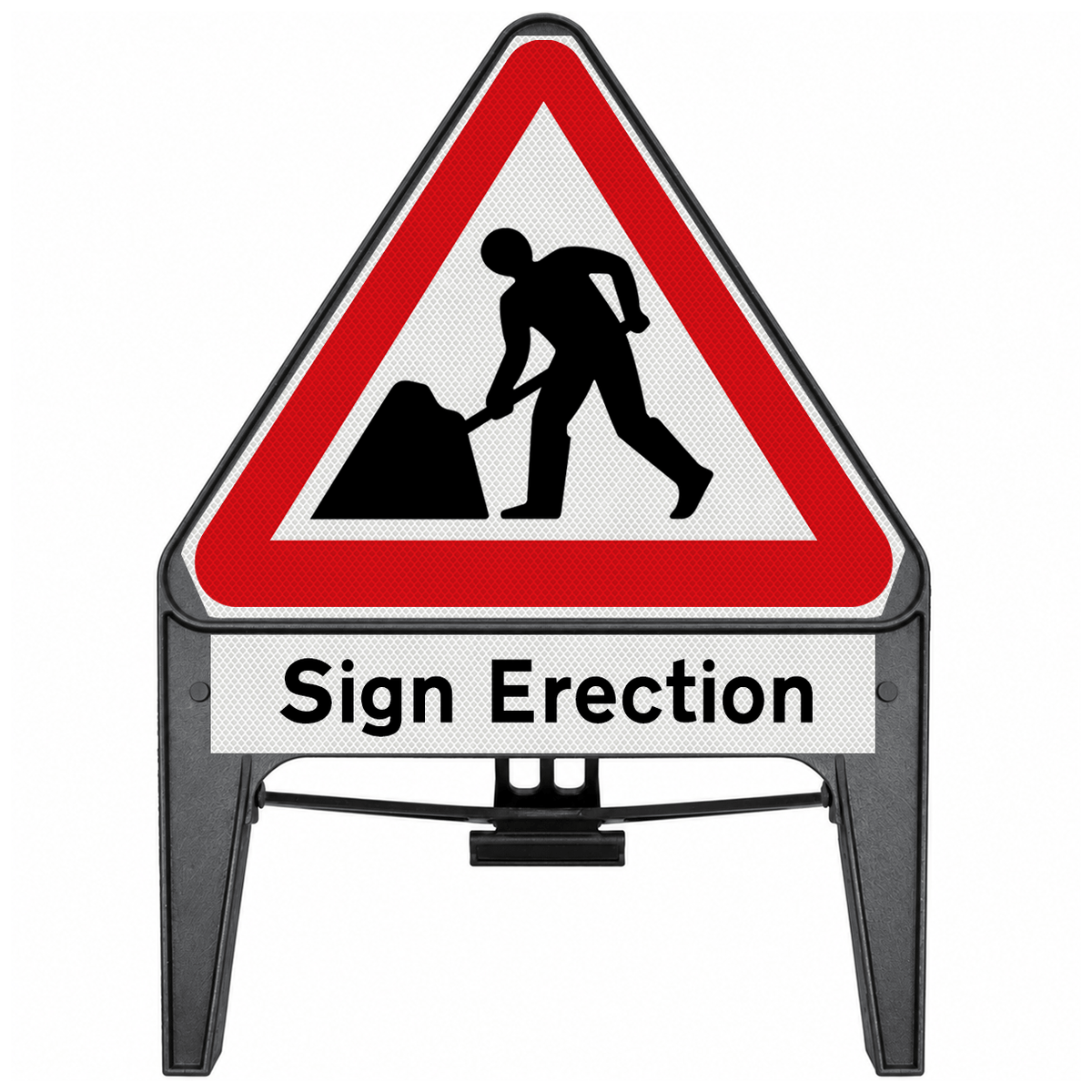 Men At Work with Sign Erection Supplementary Plate 750mm Q-Sign 7001