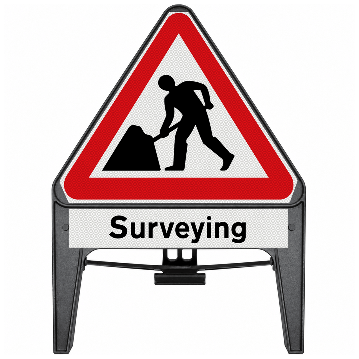 Men At Work with Surveying Supplementary Plate 750mm Q-Sign 7001