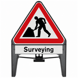 Men At Work with Surveying Supplementary Plate 750mm Q-Sign 7001
