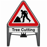 Men At Work with Tree Cutting Supplementary Plate 750mm Q-Sign 7001