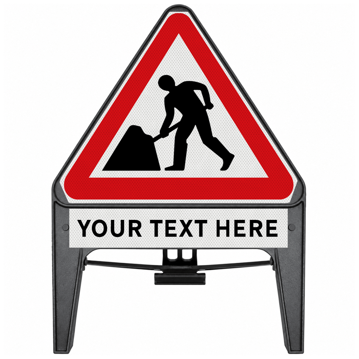 Men At Work with Custom Supplementary Plate 750mm Q-Sign 7001