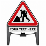 Men At Work with Custom Supplementary Plate 750mm Q-Sign 7001
