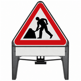 Men At Work with Blank Supplementary Plate 750mm Q-Sign 7001