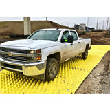 Mudstop-ground-guards-FODS-foreign-object-debris-system-mud-trackout-mats-matting-pyramid-pattern-agriculture-airports-road-national-parks-vehicles-tyre-treads-durable-yellow-construction-industrial-outdoor-mud-trapper-commercial-heavy-duty-utilities-civil-engineering-oil-gas-military