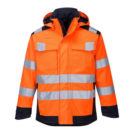 Portwest MV70 Waterproof Modaflame Rain+ Hi-Vis Multi-Norm Contrast FR Jacket