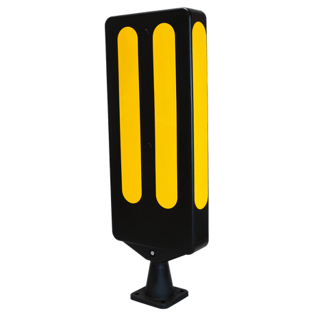 Morelock Yellow Bollard Keep Left Road Safety Traffic Highway Reflective Tape Flexible Removable Surface Mounted Anti-Ram High Visibility Durable Weather-Resistant Impact-Resistant Non-Corrosive