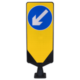 Morelock Yellow Bollard Keep Left Road Safety Traffic Highway Reflective Tape Flexible Removable Surface Mounted Anti-Ram High Visibility Durable Weather-Resistant Impact-Resistant Non-Corrosive