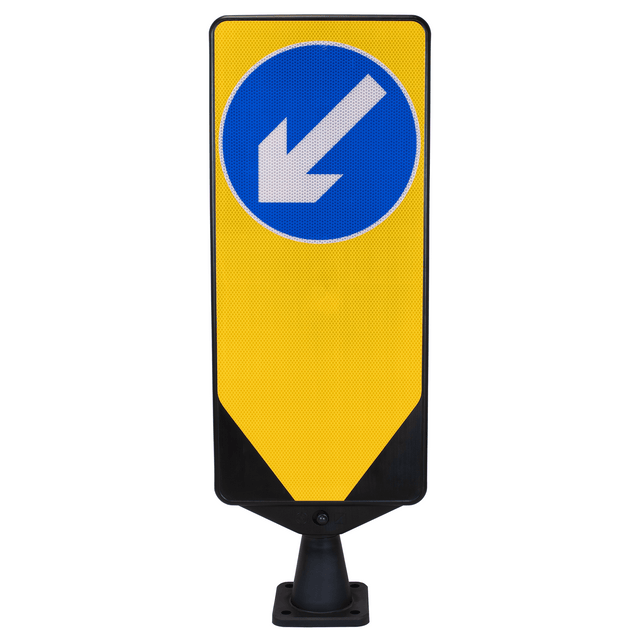 Morelock Yellow Bollard Keep Left Road Safety Traffic Highway Reflective Tape Flexible Removable Surface Mounted Anti-Ram High Visibility Durable Weather-Resistant Impact-Resistant Non-Corrosive