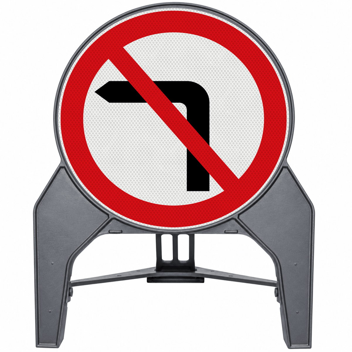 No Left Turn 750mm Q-Sign 613