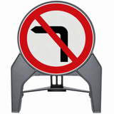 No Left Turn 750mm Q-Sign 613