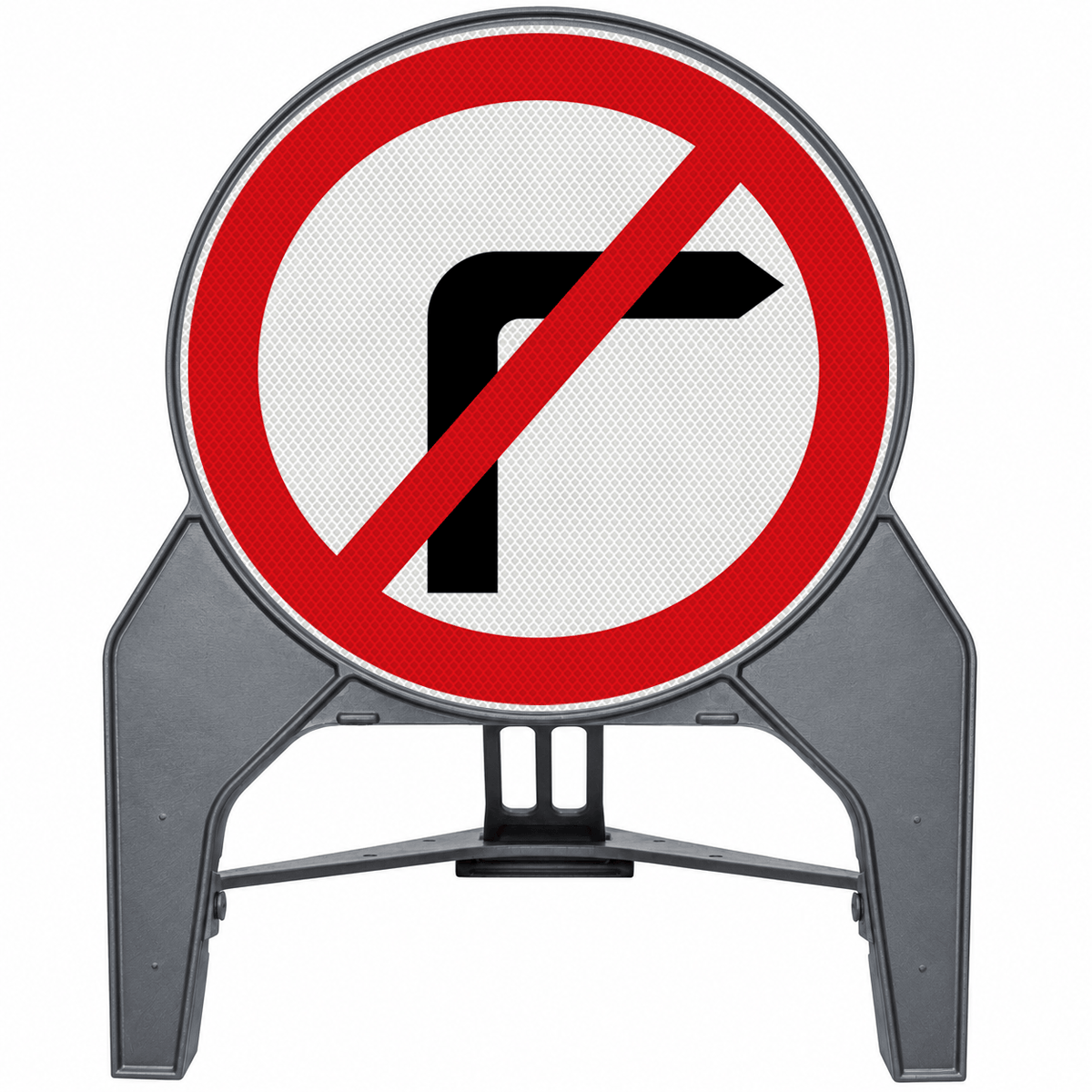 No Right Turn 750mm Q-Sign 612