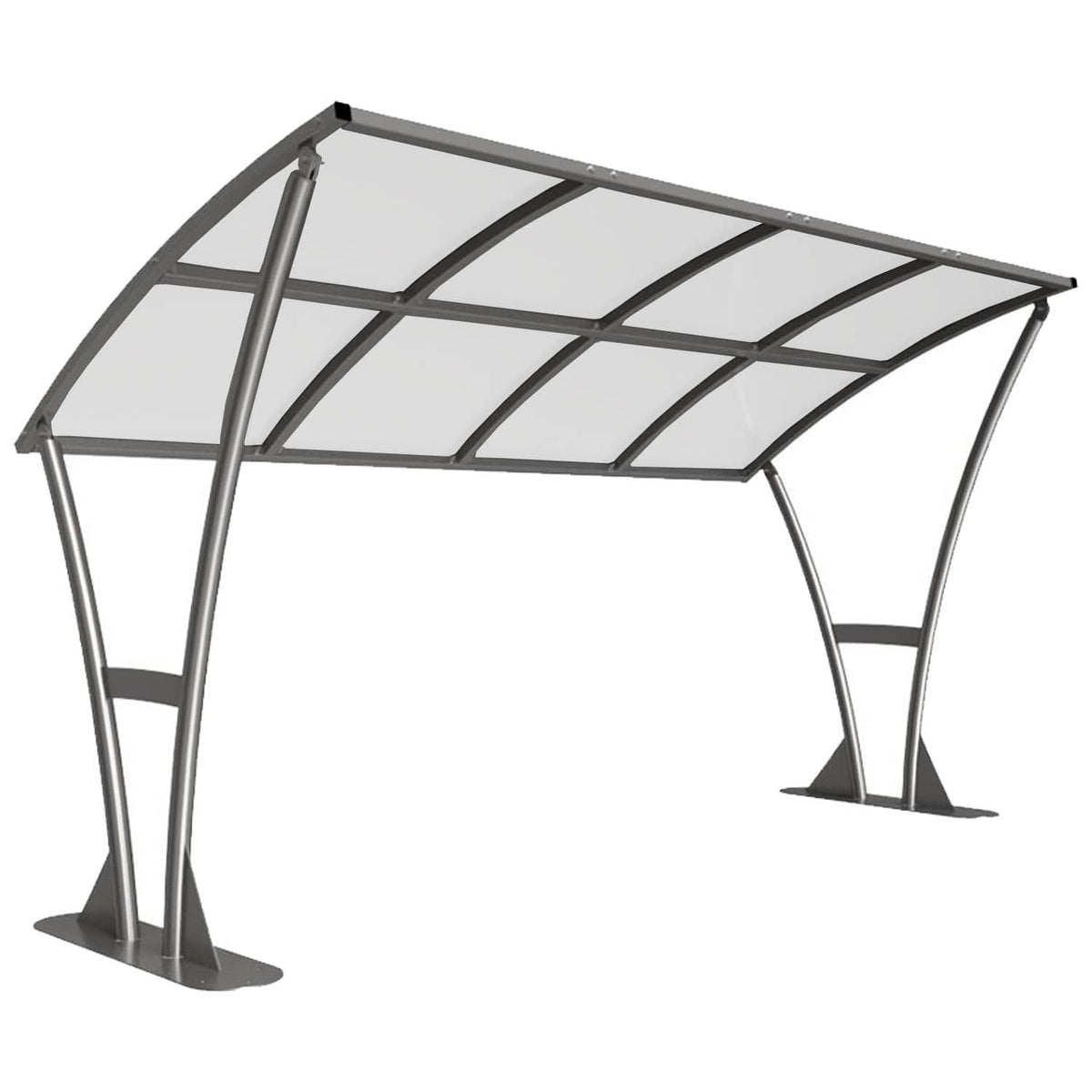 Newton Open Sided Bike Shelter 2m-5m - Clear Roof | SSUK