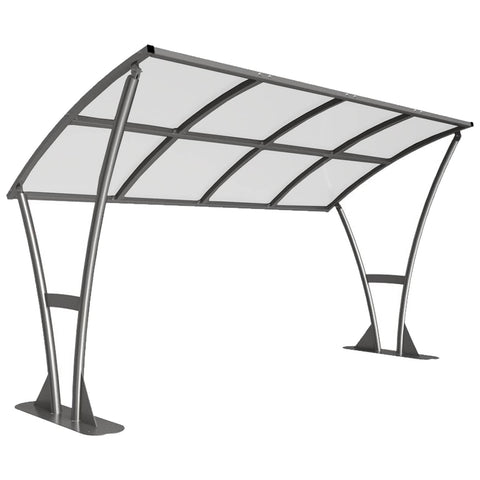 Newton-open-sided-bike-shelter-clear-roof-outdoor-bicycle-cycle-secure-steel-commercial-weatherproof-durable-enclosure-schools-university-college-flanged-base-plates-bolt-down-galvanised