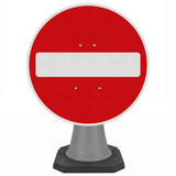 No Entry 750mm Circle Cone Sign (Single Cone) 616