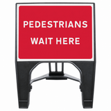 Pedestrians Wait Here 600 x 450mm Q-Sign