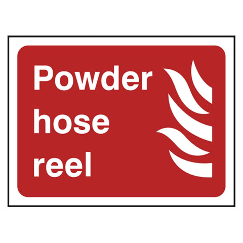 powder-hose-reel-sign-emergency-exit-fire-extinguisher-signage-evacuation-escape-hazard-identify-locate-instruct-alarm-prevention-assembly-regulations-compliance-gear-self-adhesive-rigid-PVC-foam-high-impact-polystyrene-photoluminescent-polycarbonate