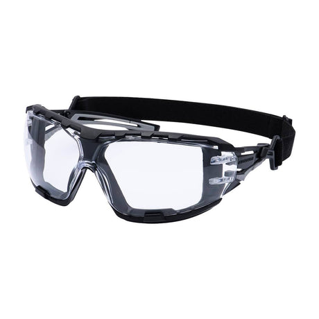 Portwest PR02 Anthracite Wraparound Plus Safety Glasses