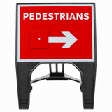 Pedestrians With Reversible Arrow 600 x 450mm Q-Sign