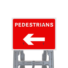 Pedestrians Arrow Left Quick Fit Sign Face Diagram 